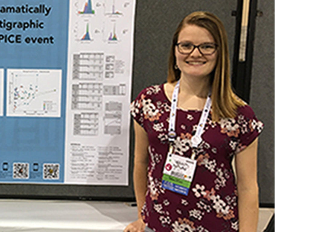 A photo from Geological Society of America national meeting in Indianapolis, Indiana in 2019. Pulsipher was presenting some of MS research. 