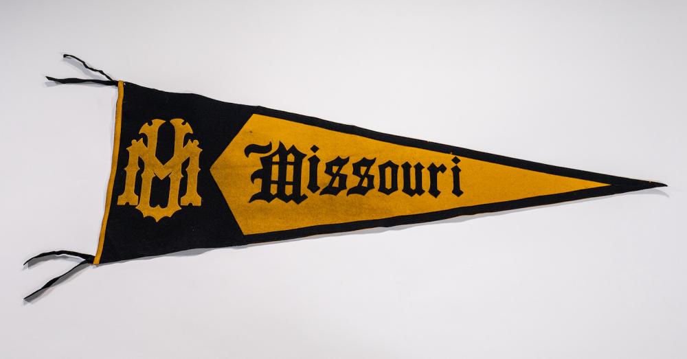 A felted wool pennant
