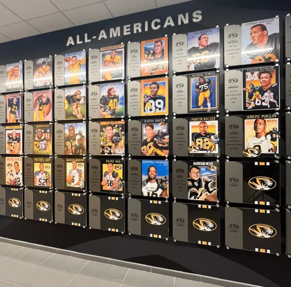 All-American wall in Memorial Stadium