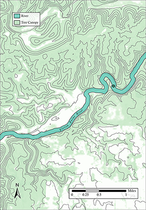 Cane Bluff map