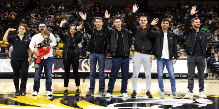 The team is recognized during the MU Men’s Basketball game March 5.