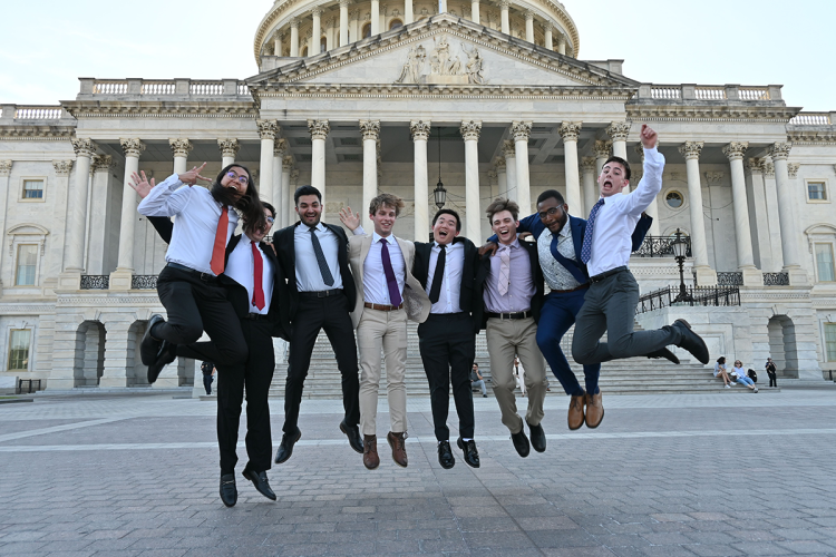 Drew with other members of the Key into Public Service program