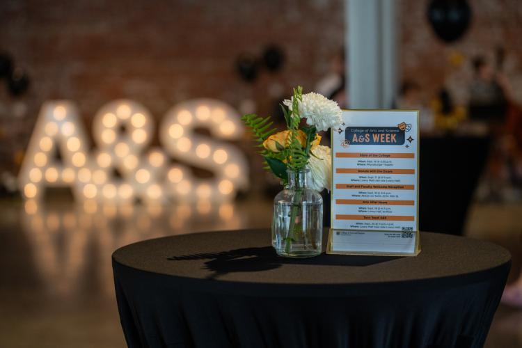 decorated table at reception