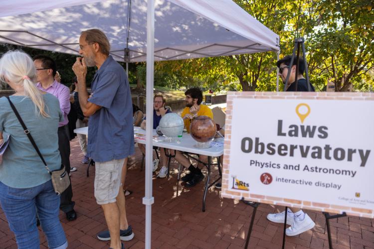 Physics and astronomy exhibit on Lowry Mall