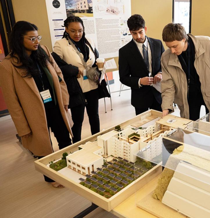 A photo of Architectural Studies students with Lyria Bartlett