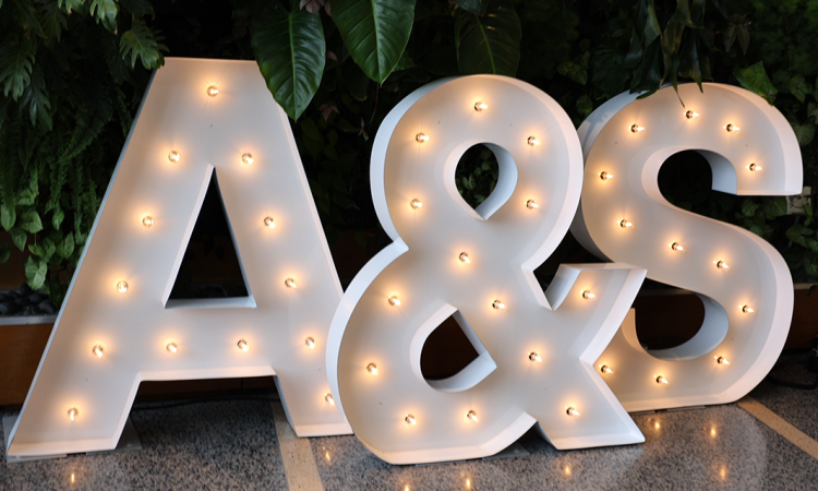 A&S letters at the Awards Celebration