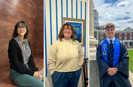 collage of three student portraits