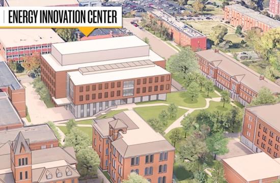 Mock image of new energy innovation center on campus